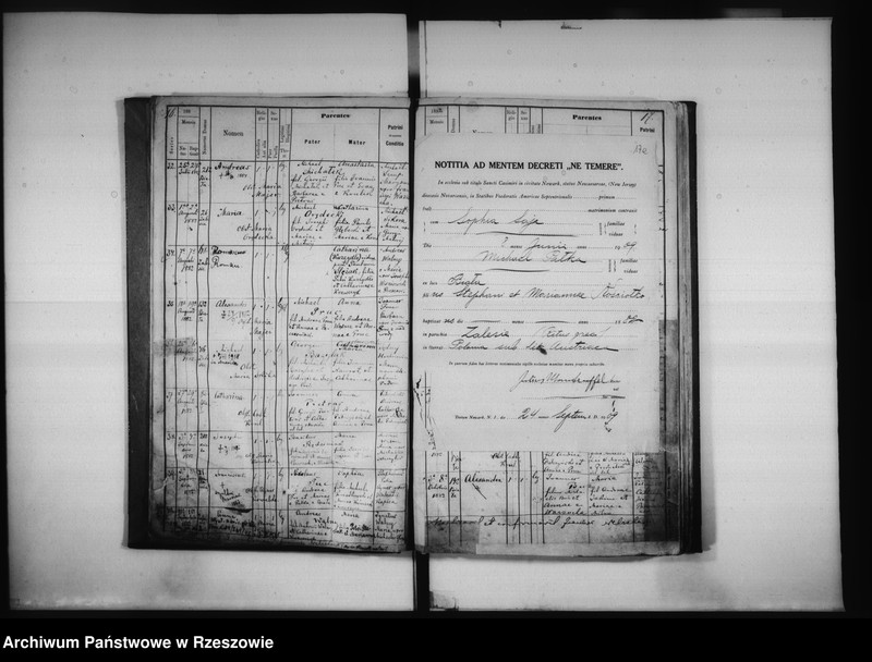 image.from.unit.number "Księga urodzeń Biała, Matysówka, Zalesie Drabinianka, Rzeszów, Tyczyn"