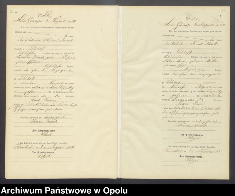 image.from.unit.number "Geburts-Neben-Register Standesamts Hohen-Giersdorf pro 1894"