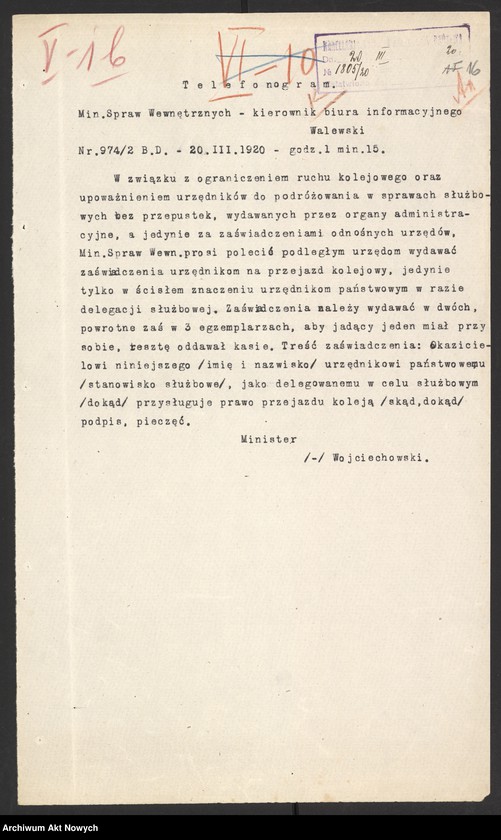 image.from.unit.number "(Organizacja pracy w resortach: Poczt i Telegrafów, Opieki Społecznej, Spraw Wewnętrznych i Kolei Żelaznych. Sprawozdania: Prezesa Delegacji Polskich w Komisjach Mieszanych… w Moskwie oraz Polskiej Kasy Oszczędności)"