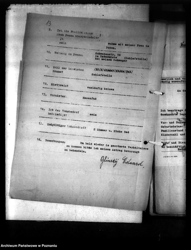 Obraz 17 z jednostki "Wohnungszuweisungen für Deutsche. Verdrängung der Polen."