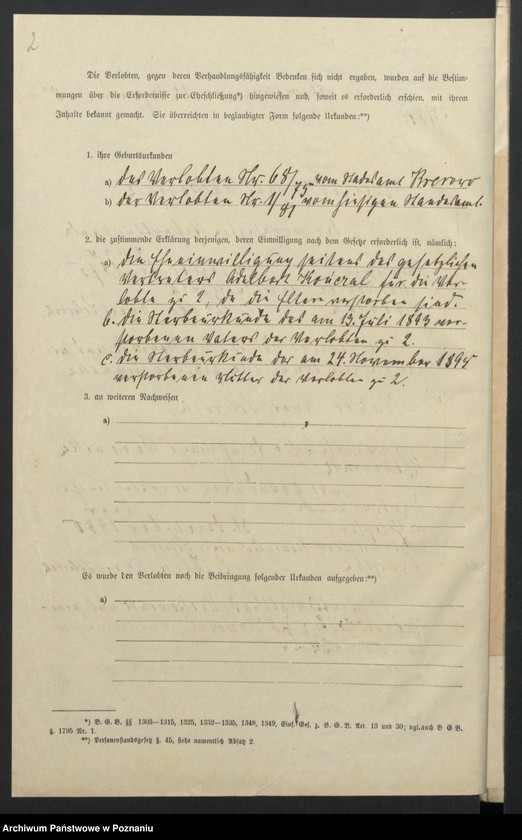 image.from.unit.number "Acta des Königlichen Standesamts Wyslawice Kreis Schroda betreffend die Aufgebotsverhandlungen pro 1900"