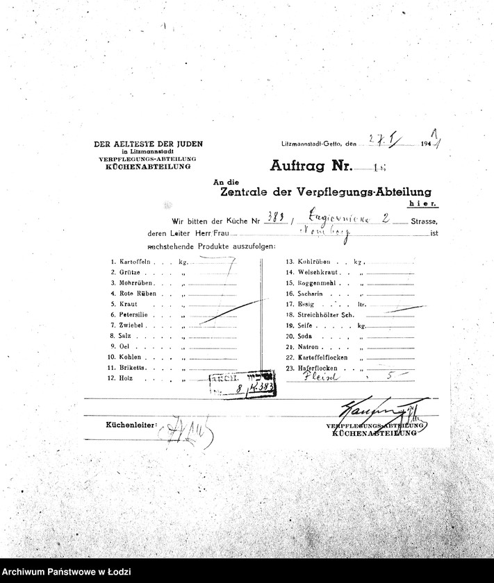 Obraz 4 z jednostki "[Kuchnia nr 383, ul. Łagiewnicka 2. Działalność kuchni]"