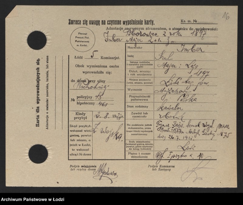 Obraz 18 z jednostki "[Spis ludności Łodzi] Imacki - Iwanowa"