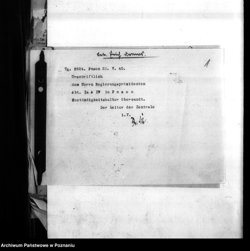 Obraz 5 z jednostki "Weiterleitung von Vermisstenmeldungen an die Regierung Posen, Abteilung Ia (Poznań)"