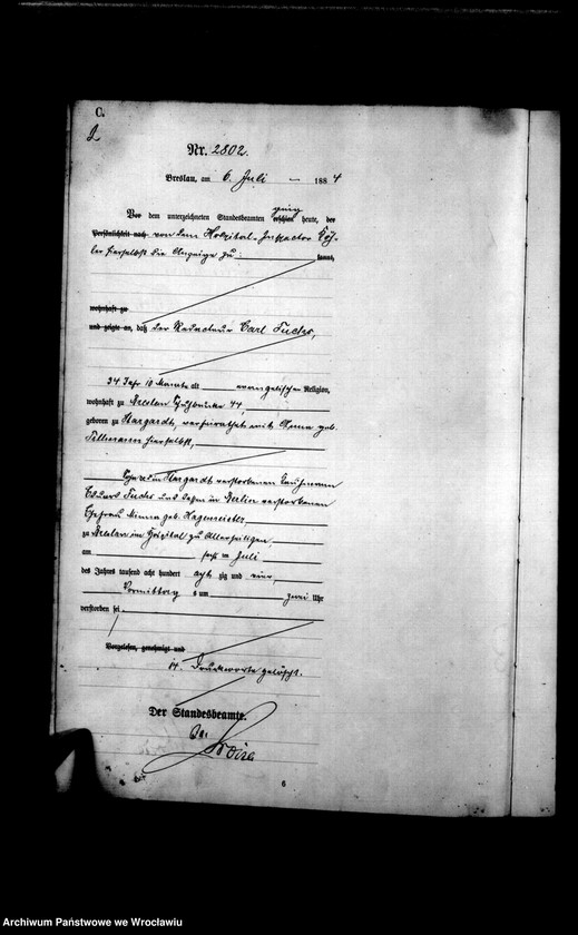 image.from.unit.number "Sterbe-Haupt-Register Breslau I 1884 Band 8"