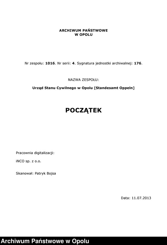 Obraz 1 z jednostki "[Skorowidz alfabetyczny do ksiag małżeństw USC Opole za lata 1881-1897]"