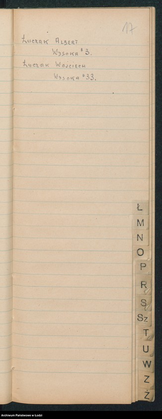 Obraz 19 z jednostki "[Skorowidz alfabetyczny milicjantów VIII-go Komisariatu Milicji Obywatelskiej]"