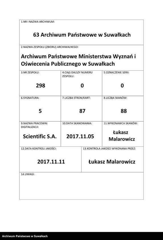image.from.unit.number "[Korespondencja z Wydziałem Archiwów w Warszawie w sprawie list płac dla archiwisty i woźnego Archiwum Państwowego w Suwałkach]"