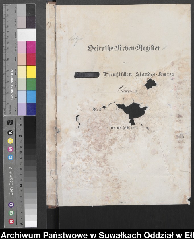 image.from.unit.number "Heiraths-Neben-Register des Preussischen Standes-Amtes Orlowen Kreis Loetzen"