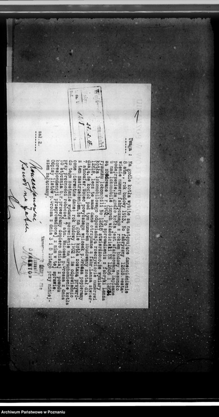 Obraz 5 z jednostki "Młyn parowy J. Grossa w Margoninie pow. Chodzieski /nadzór nad kotłem parowym nr fabr. 12618, woj. 5943/"