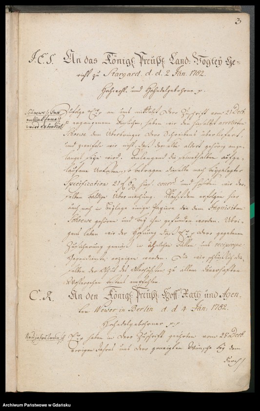 image.from.unit.number "[Liber missivarum]. Register über vorstehende Briefe von Jahr 1782. Register derer an welche vorstehende Briefe geschrieben worden vom J. 1782"
