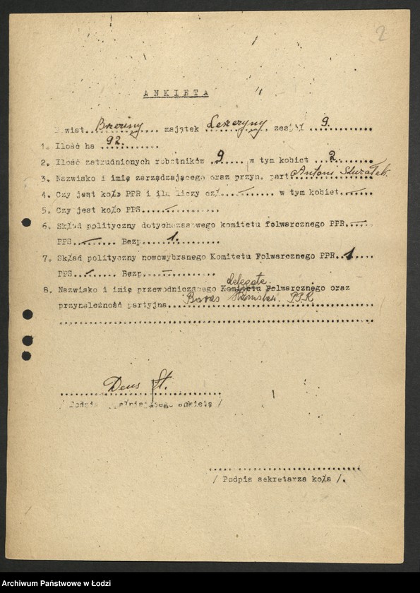 Obraz 3 z jednostki "Ankiety kół partyjnych w majątkach"