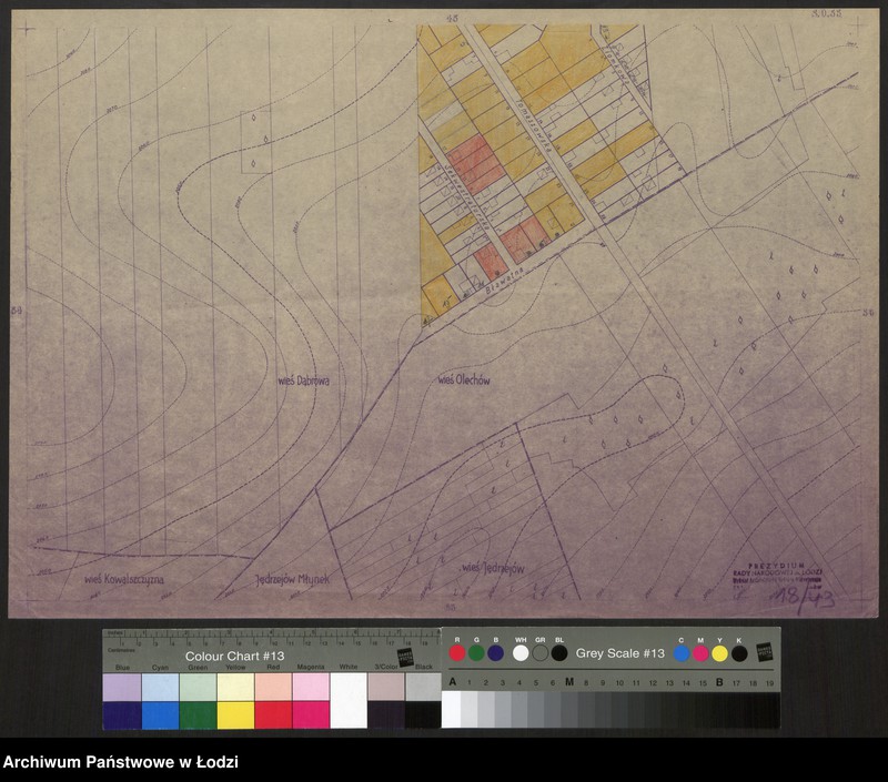 Obraz 1 z jednostki "Plan m. Łodzi 1:2000 z oznaczeniem nieruchomości niezabudowanych lub niedostatecznie zabudowanych. Sekcja SO55"