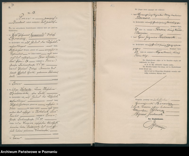 Obraz 15 z jednostki "Księga miejscowa małżeństw tom I [Rejestr główny małżeństw]"