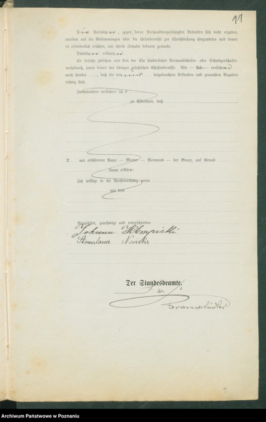 Obraz 13 z jednostki "[Dokumenty dostarczone przez narzeczonych do zawarcia związku małżeńskiego za 1901 rok. Tom XIX]"