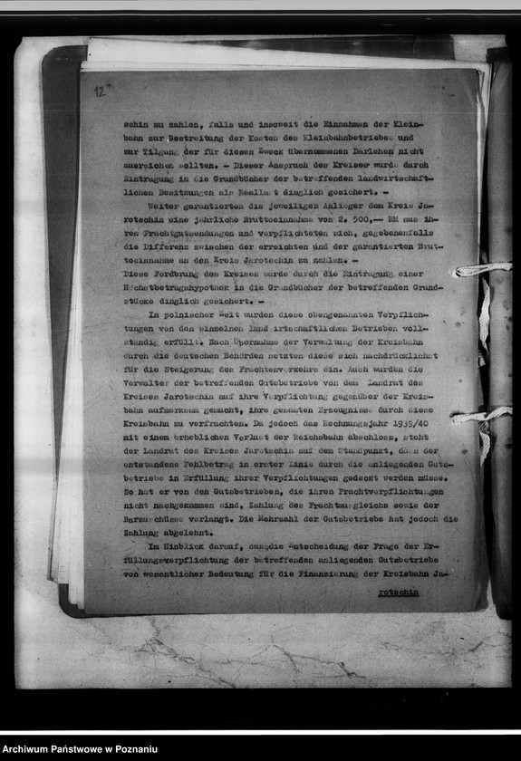 Obraz 17 z jednostki "Forderung gegen Anlieger der Jarotschiner Kreisbahn."