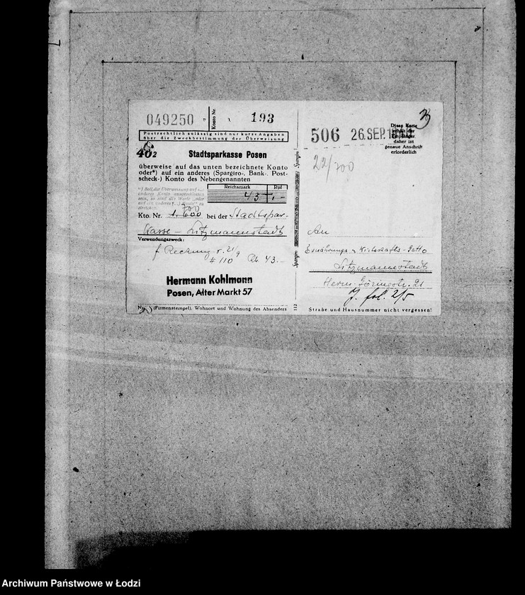 Obraz 7 z jednostki "Bankkonto nr 1600"