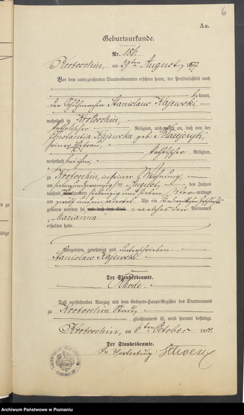 Obraz 8 z jednostki "Die von den Verlobten beigebrachten Urkunden zur Eheschliessung pro 1900"