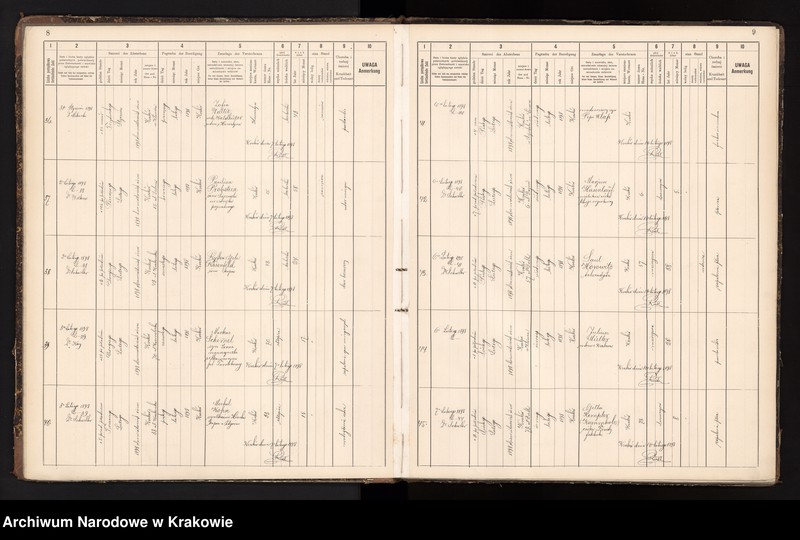 image.from.unit.number "Księga obejmująca wpisy wypadków śmierci Izraelitów w okręgu metrykalnym Krakowskim na rok 1898"