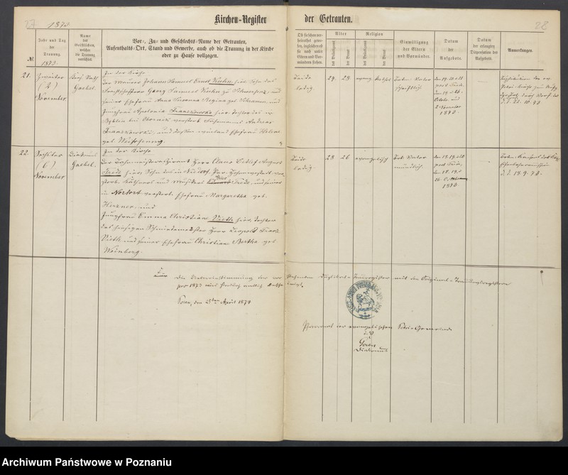 Obraz 19 z jednostki "Duplikat der Tauf, Trauungs und Sterberegister"