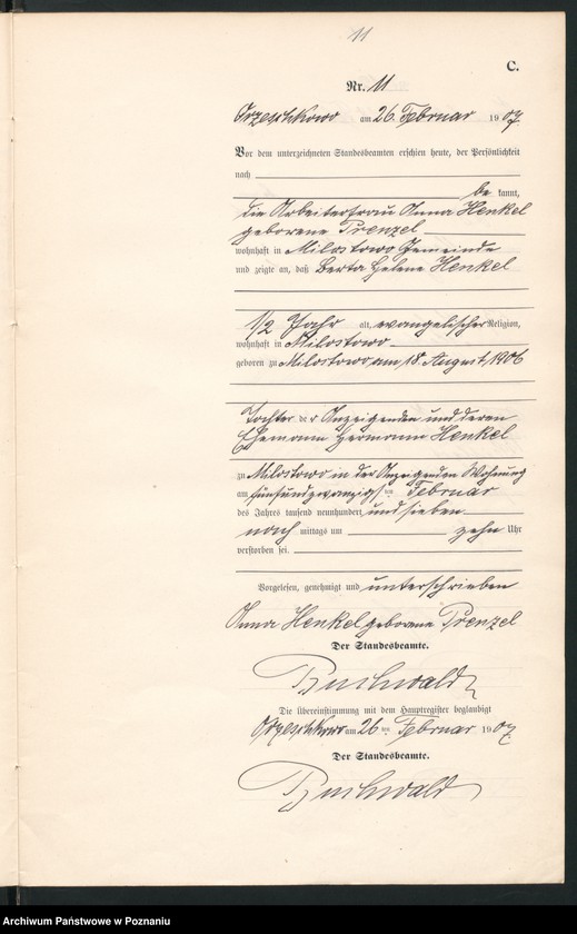 Obraz 14 z jednostki "Sterbe-Neben-Register"