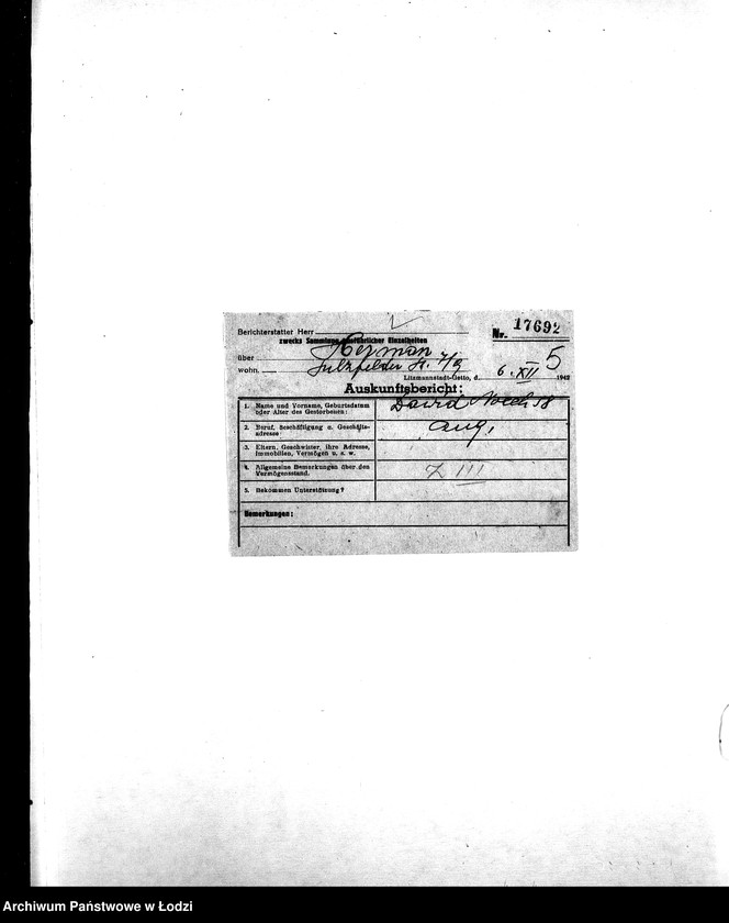 Obraz 8 z jednostki "[Korespondencja z wydziałami gettowymi; z osobami prywatnymi w różnych krajach w sprawie informacji o mieszkańcach getta]"