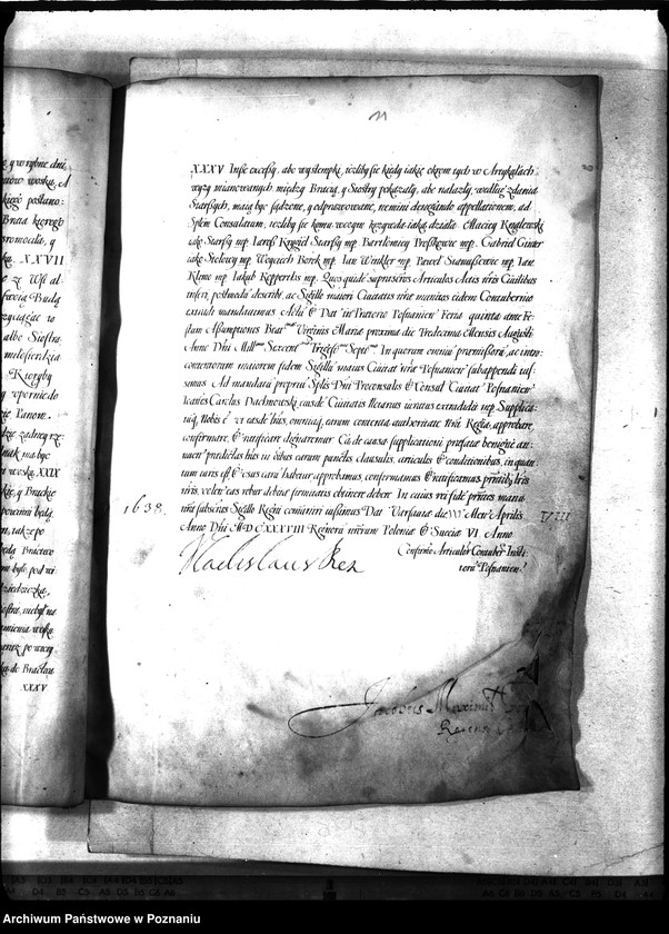 Obraz 15 z jednostki "Or. Władysław IV Król Polski... potwierdza w transumpcie 2 dokumenty: 1 /transumpt statutu cechu budniczego Zygmunta III z 22.IV.1615, potwierdzający"