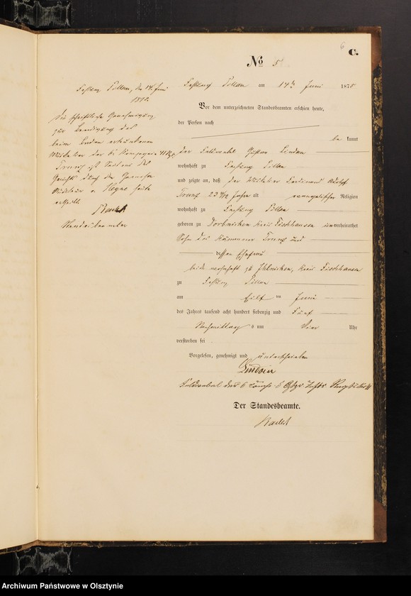 image.from.unit.number "Haupt-Sterbe-Register Nr 1 - 15"