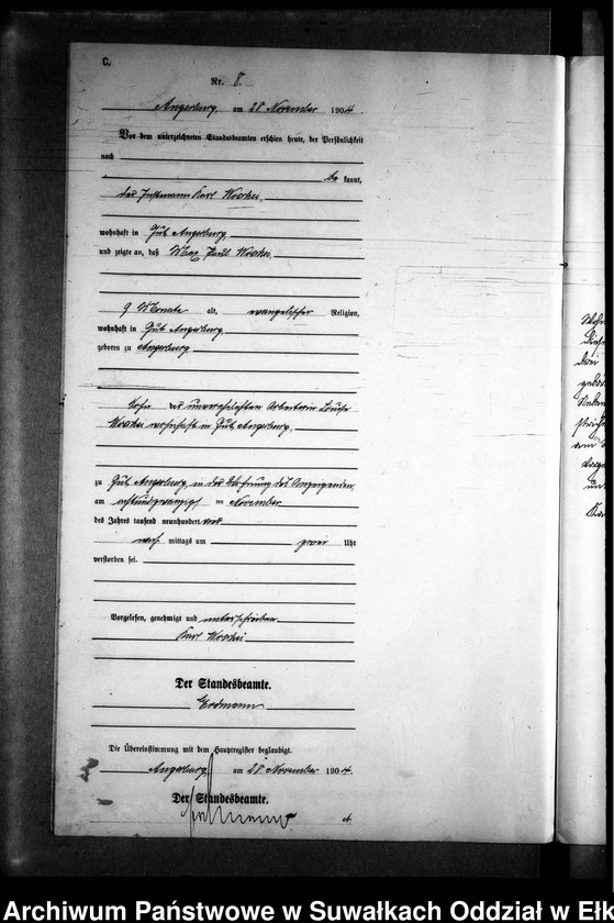 image.from.unit.number "Sterbe-Neben-Register des Preussischen Standes-Amtes Kehlen Kreis Angerburg"