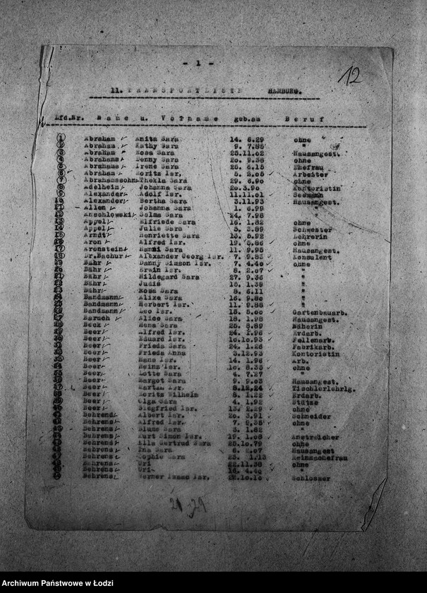 image.from.unit.number "[Wykazy imienne Żydów zagranicznych wsiedlonych do getta]"