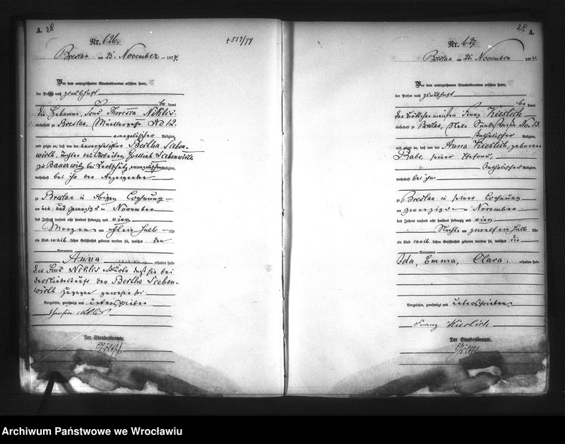 image.from.unit.number "Geburts-Haupt-Register Breslau I 1874 Band 2"