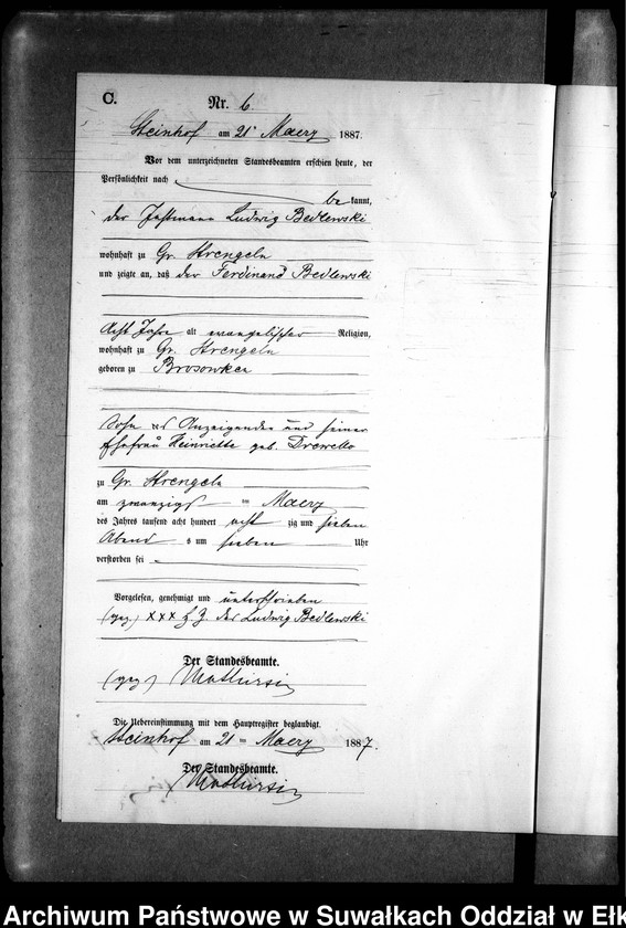 image.from.unit.number "Sterbe-Neben-Register des Preussischen Standes-Amtes Gr. Strengeln Kreis Angerburg"