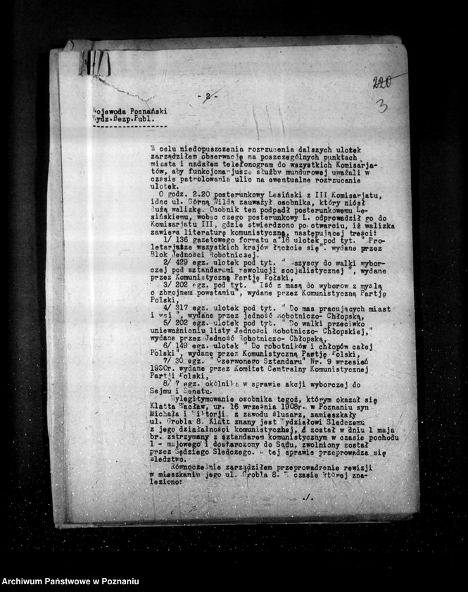 Obraz 7 z jednostki "Sprawozdania sytuacyjne tygodniowe za czas od 1 listopada do 4 grudnia 1930 r. /53-57/"