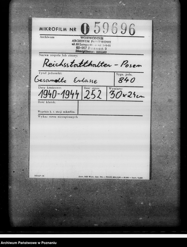 Obraz 1 z jednostki "Gesammelte Erlasse"