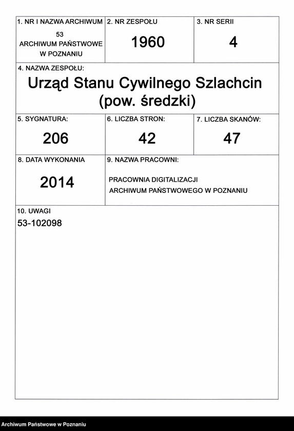 Obraz 1 z jednostki "Sterbe-Neben-Register"