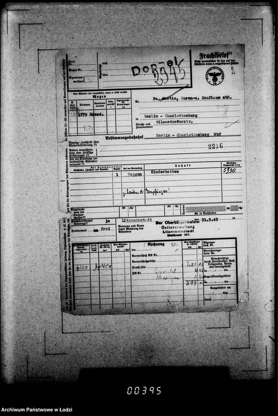 Obraz 6 z jednostki "Frachtbriefe doppel einige Ausgang 1838-2948"