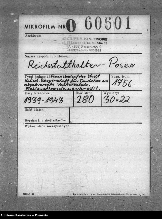 Obraz 2 z jednostki "Finanzbedarf der Stadt Kalisch. Bürgerschaft für Darlehen an abgebrannte Volksdeutsche. Melirationsdauerkredit"