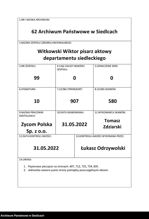 Obraz 1 z jednostki "Volumen 6ty. Księga Isza z roku 1815 [Akta notarialne od numeru 1 do numeru 174]"