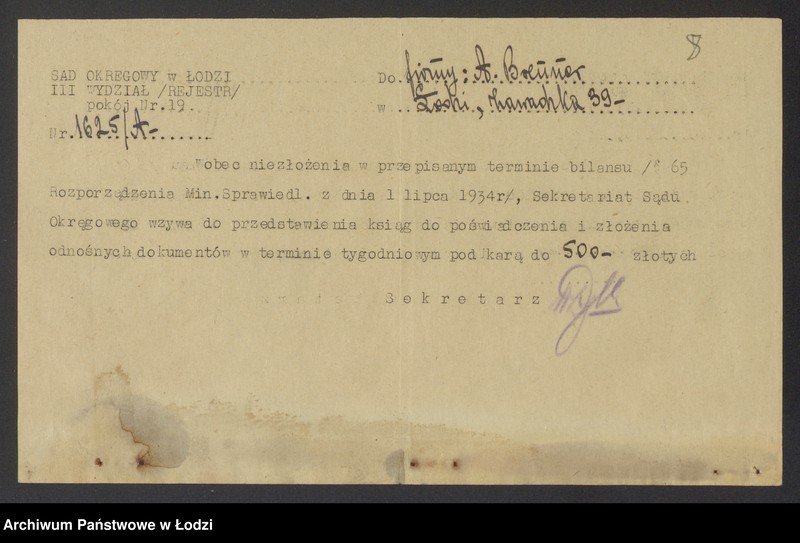 Obraz 10 z jednostki "Abram Brenner- sprzedaż towarów manufakturowych"