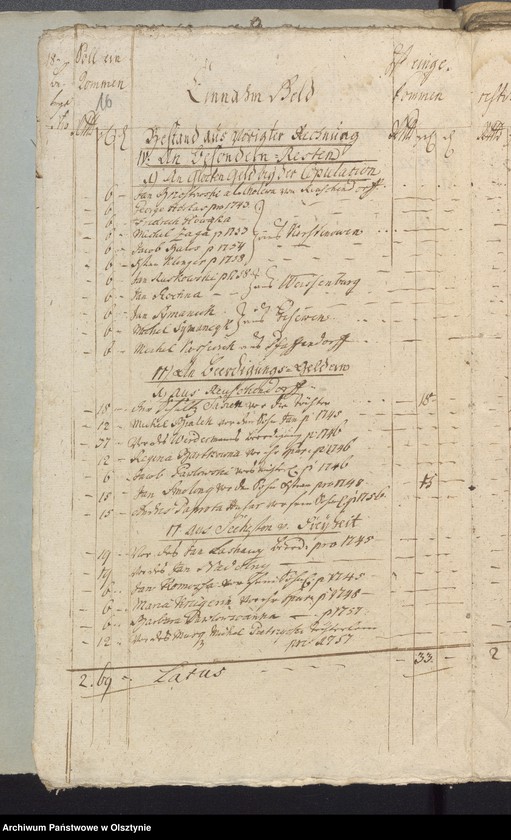 image.from.unit.number "Jahr Kirchen Rechnung der Seehestenschen Kirchen aller Einnahme und Ausgabe wie auch Bau-Rechnung"