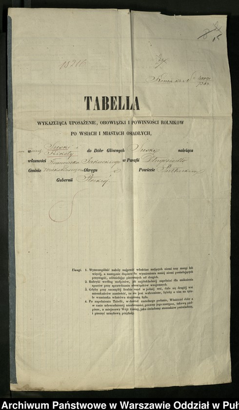image.from.unit.number "O urządzaniu chłopów byłej rządowej wsi Majdan Suszyński i Suski, gm. Długosiodło, wchodzącej w skład prywatnej własności Przetycz podlegającej spadkobiercom Franciszka Jackowskiego"