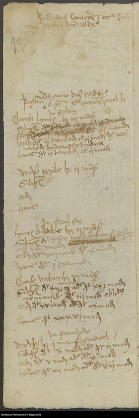 Obraz 17 z jednostki "Regestum bonorum communium ecclesiae Camminensis quarta portione decani Pribislai Kleist."