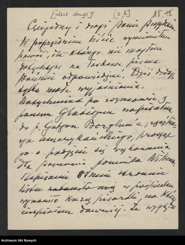 image.from.unit.number "Władze miejskie m. Poznania; Załączniki: a) zaproszenia; b) telegramy C. Ratajskiego (prez. m. Poznania) do E. B. Wilson (żony prez. W. Wilsona) i gen. Pershinga (rękopisy I. Paderewskiego dla C. Ratajskiego); c) telegramy E. B. Wilson, gen. I. Pershing