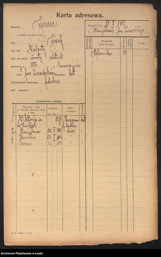 Obraz 16 z jednostki "[Spis ludności Łodzi] Janic - Janiszczak"