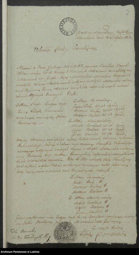 Obraz z jednostki "Alegaty do księgi urodzeń, małżeństw i zgonów z 1828 r."