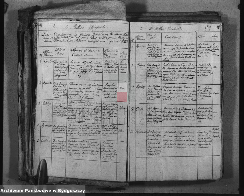 image.from.unit.number "Duplicate der Kirchen Bücher von Kościelec"