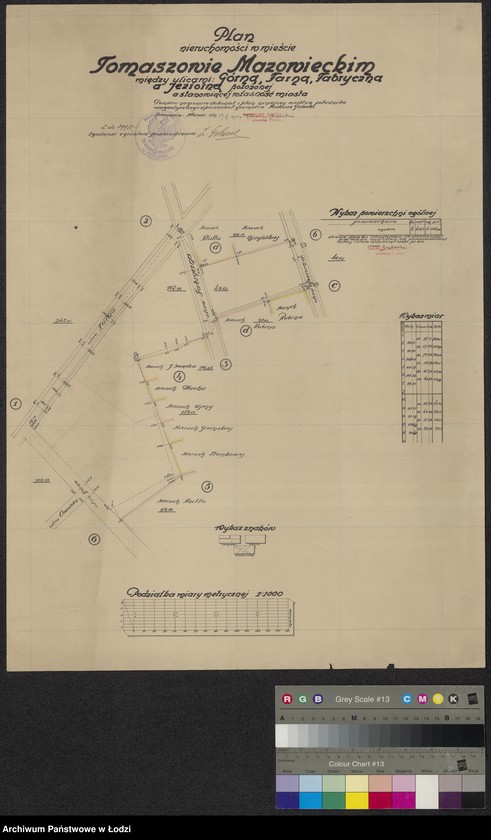 Obraz 1 z jednostki "Plan nieruchomości w mieście Tomaszowie Mazowieckim między ulicami: Górną, Farną, Fabryczną a Jeziorną położonej a stanowiącej własność miasta"
