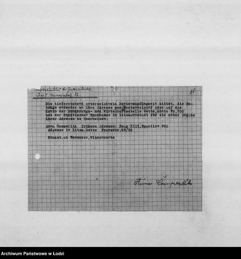 Obraz 14 z jednostki "Banken [Wykazy zagranicznych Żydów wsiedlonych do getta łódzkiego, którym należały się renty od instytucji ubezpieczeniowych oraz banków zachodnich]"