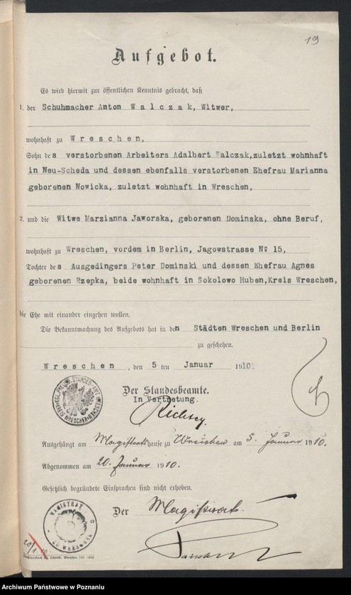 image.from.unit.number "Standesamtes Urkunden betreffends Sammelacten für Heiratssachen"
