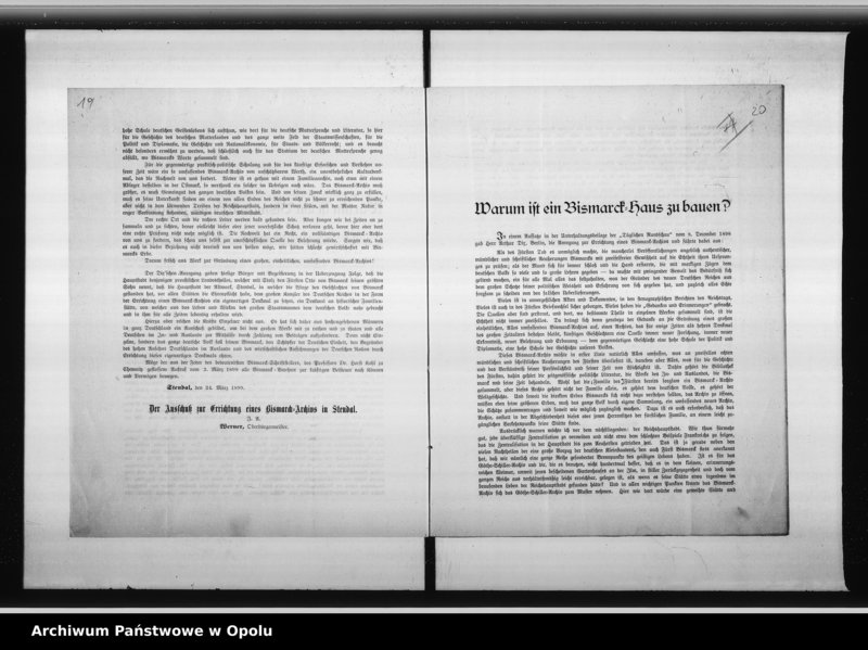 Obraz 20 z jednostki "Acta des Magistrats zu Oppeln betreffend Bismark - Feier pp."